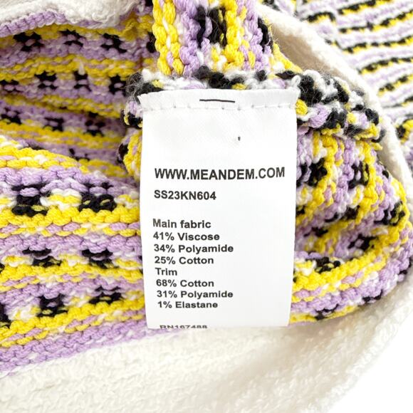 ME+EM Summer Jacquard 3/4 Sleeve Jacket in Cream Multi S - Picture 6 of 10